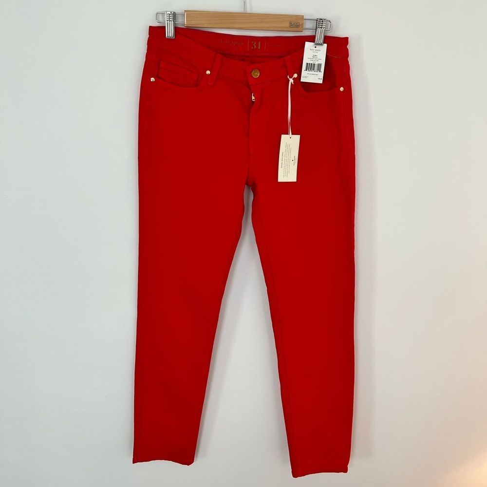 Kate spade red jean with gold details